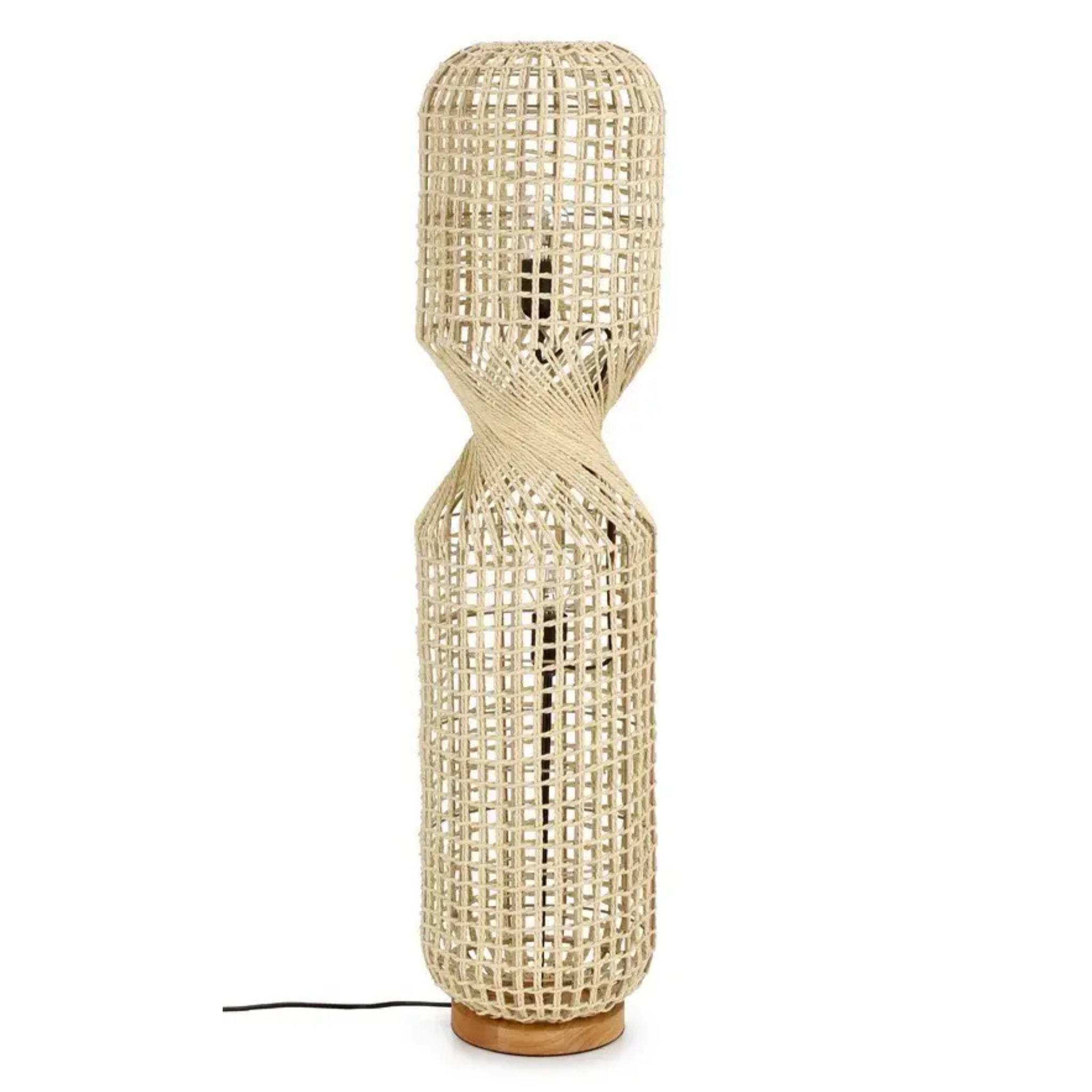 Bizzotto Stehlampe Malabo - Designer Bodenleuchte aus Rattan in Natur