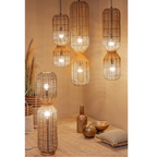 Bizzotto Stehlampe Malabo - Hängelampen aus Rattan in warmem Licht, modernes Design für stilvolles Wohnambiente.