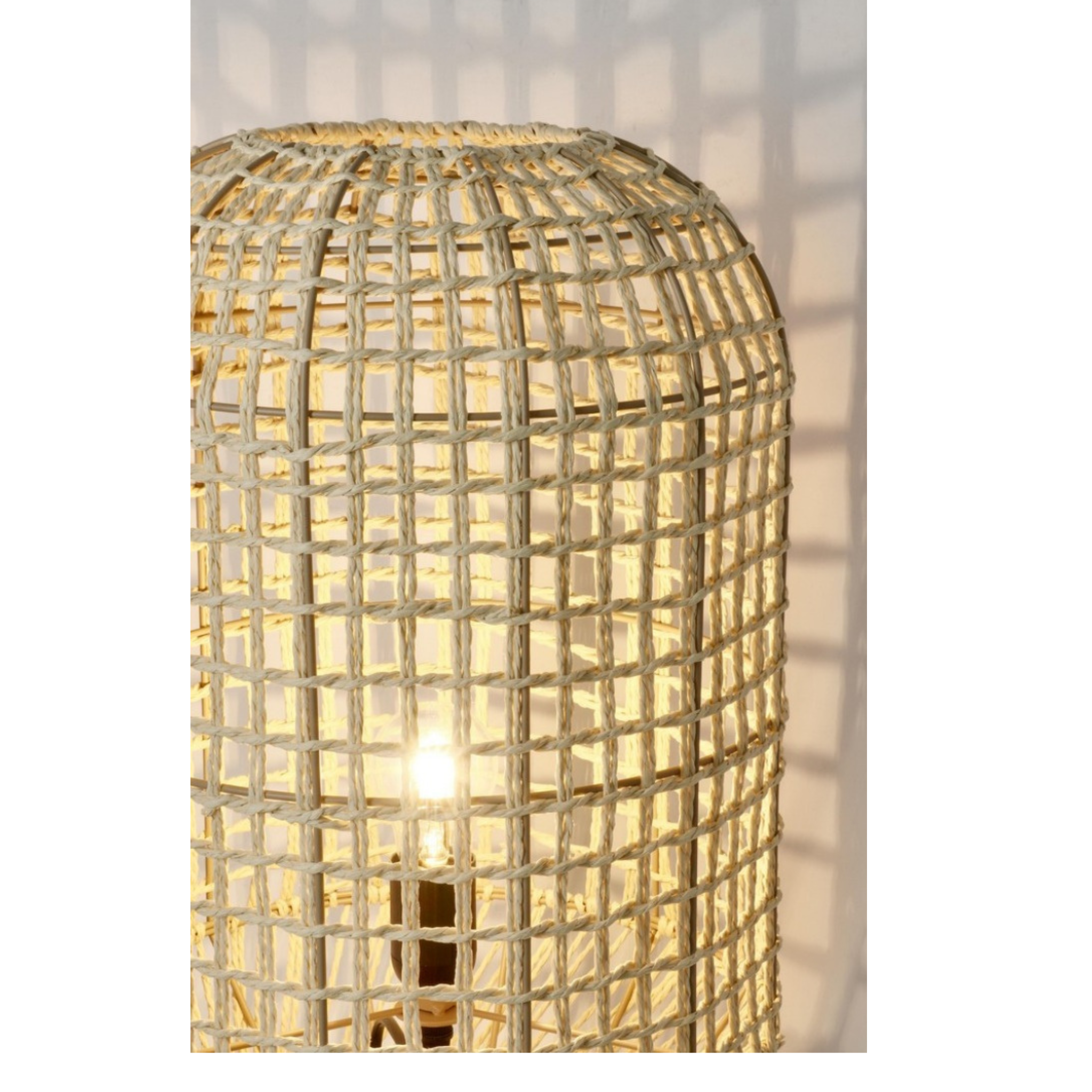 Bizzotto Stehlampe Malabo: Moderne Drahtgeflecht-Stehleuchte in Gold mit warmem Licht