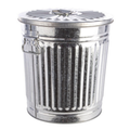 Bizzotto Zink-Abfalleimer London 18L mit Deckel und Klappverschluss, silber-metallic, geriffelt