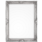 Bizzotto Wandspiegel Miro in Silber, 90x120cm, mit verziertem Barockrahmen und elegantem Ornamentdekor
