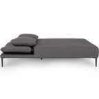 Bizzotto Doppelliege Viper in Anthrazit – moderne Outdoor-Loungeliege mit Kissen und schwarzen Metallbeinen