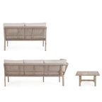 Bizzotto Eck-Gartenlounge Kalimera Timber - Outdoor Lounge Set mit Sessel und Tisch