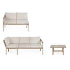 Bizzotto Eck-Gartenlounge Kalimera Timber - Moderne Gartenmöbel Set mit Sofa und Tisch.