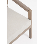 Bizzotto Eck Gartenlounge Kalimera Timber 4 - modernes Gartenmöbel aus Holz mit cremefarbenem Polster