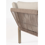 Bizzotto Eck Gartenlounge Kalimera Timber 5 mit Kordelseilgeflecht und Polsterkissen