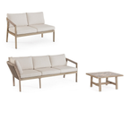Bizzotto Eck Gartenlounge Kalimera Timber mit Sofa und Tisch aus Holz