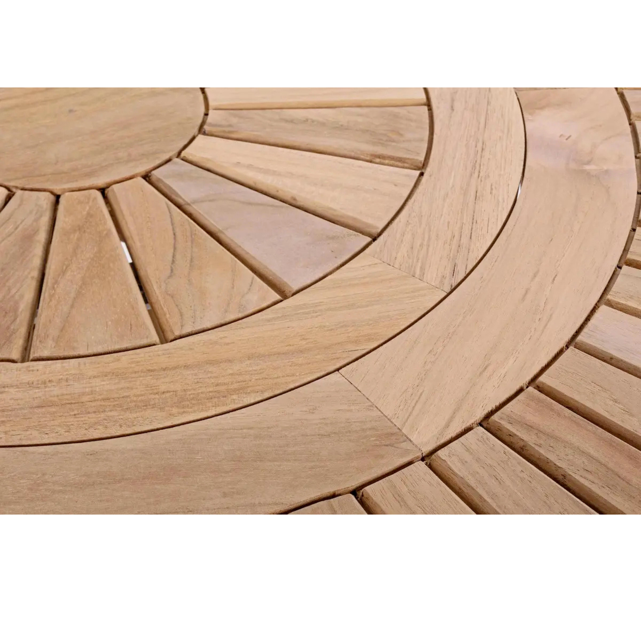 Bizzotto Gartentisch Maryland Teakholz rund 155cm - hochwertiger Teakholztisch für Balkon und Garten
