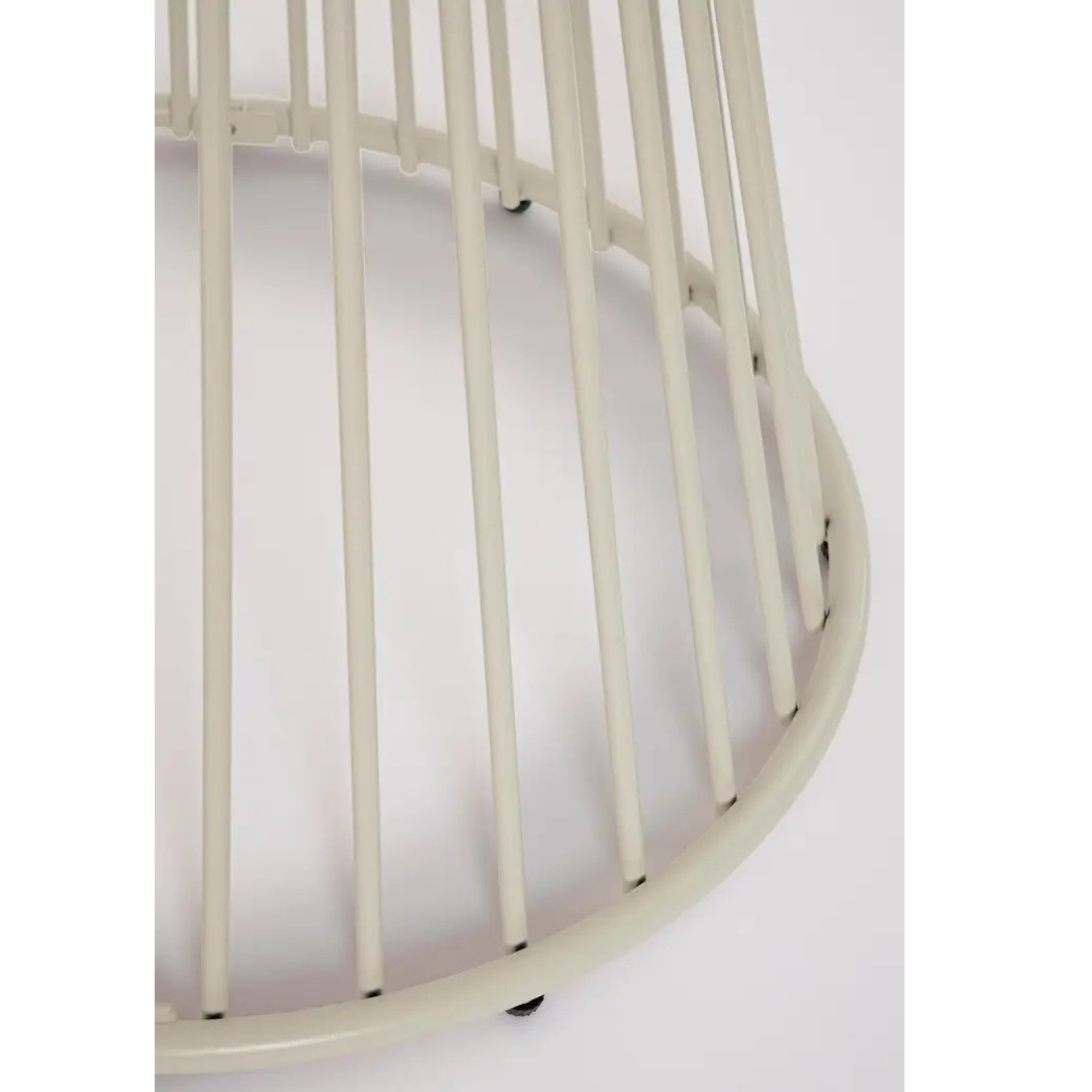 Bizzotto Gartentisch rund Austin Beige - modernes Design mit vertikalem Lamellenmuster