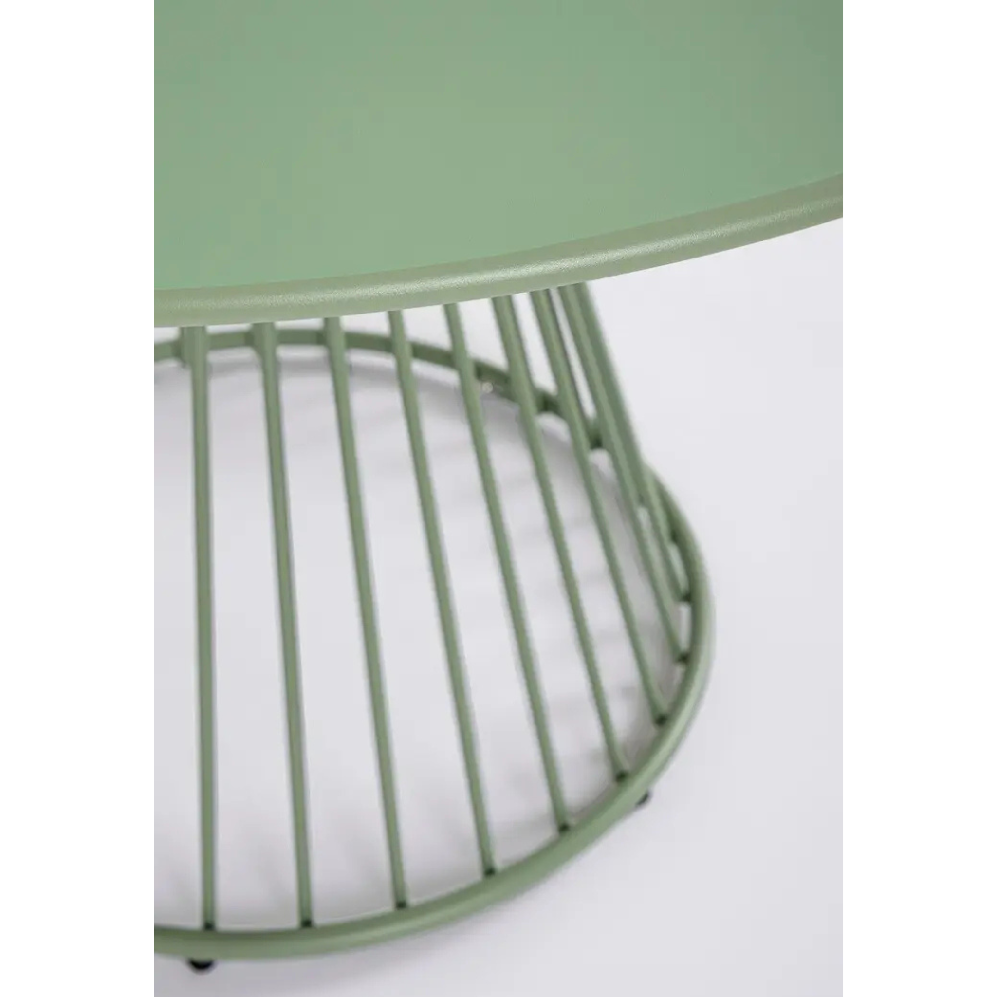 Bizzotto Gartentisch Austin rund in Grün - moderner Designertisch mit Drahtgestell