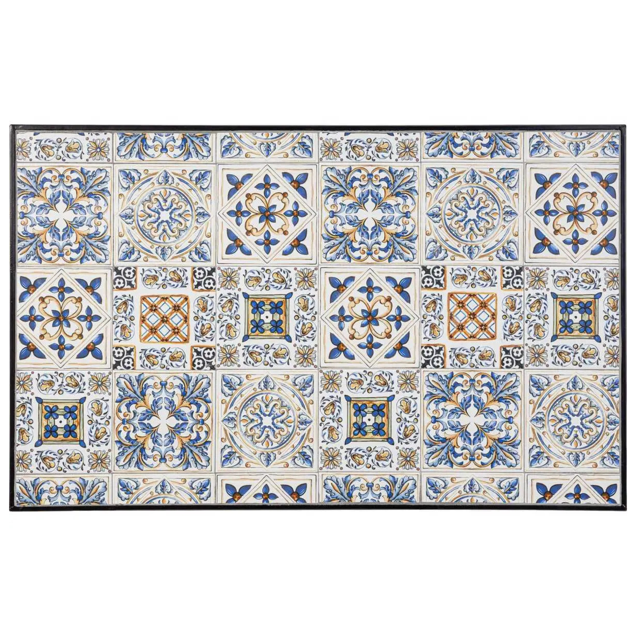 Bizzotto Gartentisch Mykonos 120x80 mit mediterranem Azulejo-Muster in Blau-Weiß
