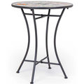 Bizzotto Gartentisch Paloma rund 60cm - Hochwertiger Bistrotisch mit Mosaikplatte und stabilem Metallgestell
