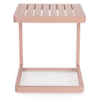 Bizzotto Beistelltisch Konnor in Rose - moderner Gartentisch aus Metall mit Ablage