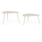 Bizzotto Beistelltisch Yvonne 2er Set cremeweiß - moderner Couchtisch