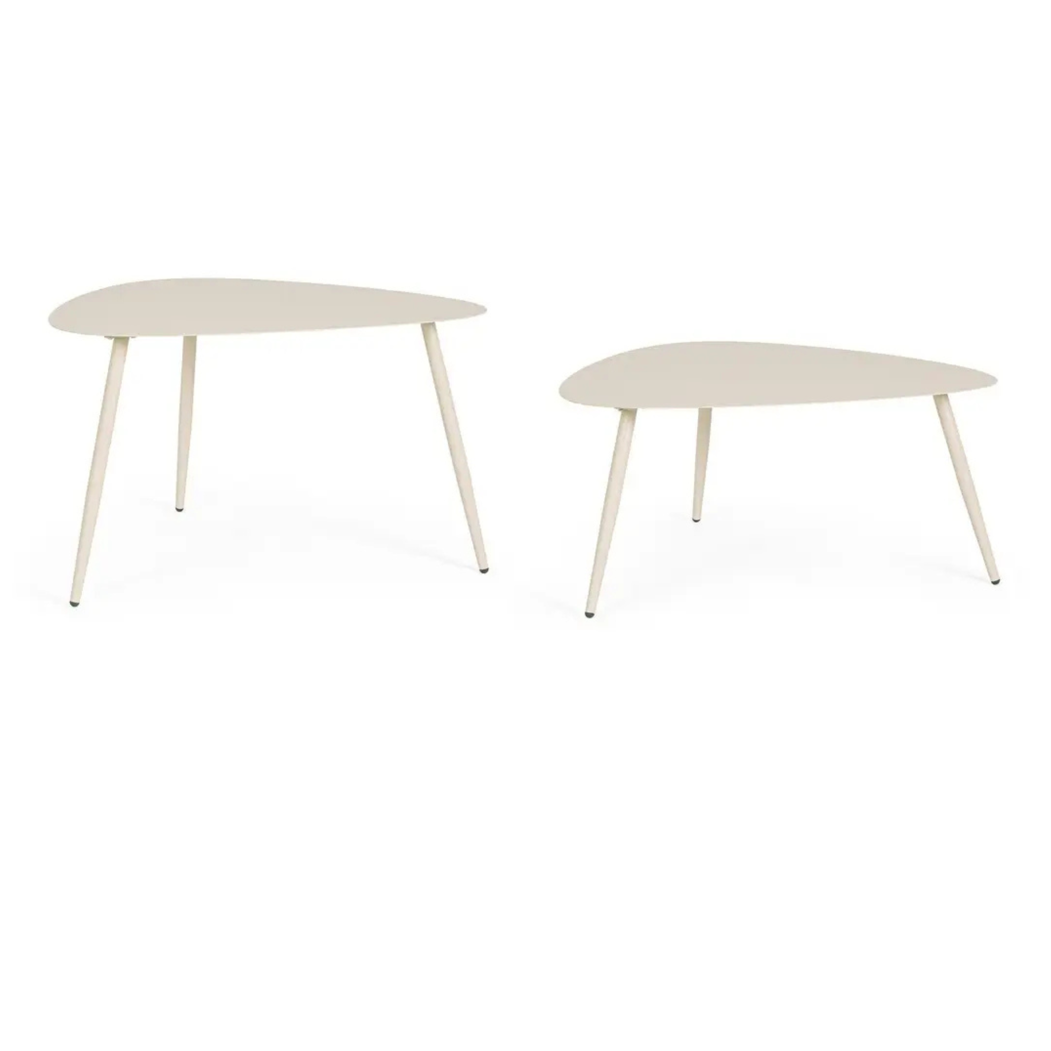 Beistelltisch Outdoor 2er-Set weiss