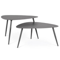 Bizzotto 2er Satztisch Yvonne anthrazit - modernes Designermöbel Set