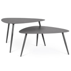 Bizzotto 2er Satztisch Yvonne anthrazit - modernes Designermöbel Set
