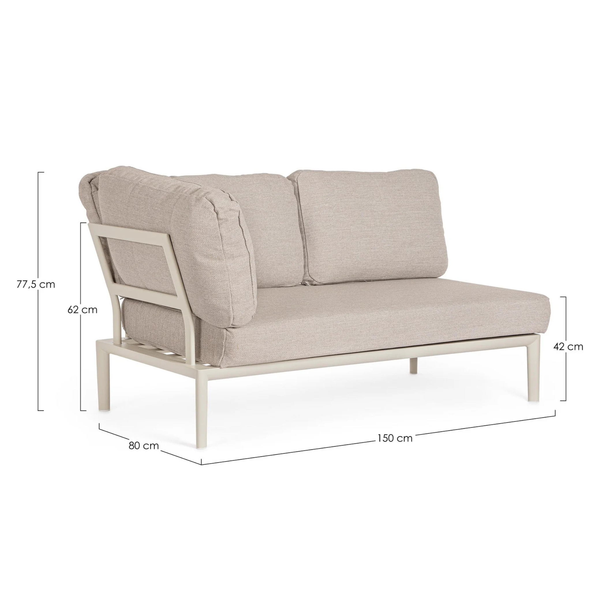 Modulares Eck-Lounge-Sofa 2-Sitzer Gerald