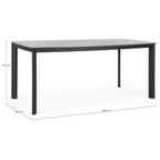 Bizzotto Gartentisch Alcora 180x90cm Anthrazit - Stabiler Esstisch für Garten und Terrasse