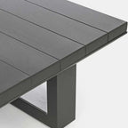 Bizzotto Eckgruppe Garten Konnor Anthrazit Couchtisch Nahaufnahme Latten-Tischplatte und Gestell