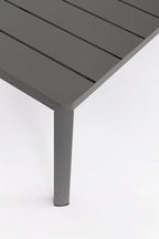 Bizzotto Sitzgruppe Konnor 4-tlg Anthrazit Couchtisch Detailansicht Latten-Tischplatte und Metallbeine