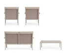 Bizzotto Sitzgruppe Konnor 4-tlg Rattin Beige Einzelteile Rueckansicht zwei Sessel Sofa und Couchtisch