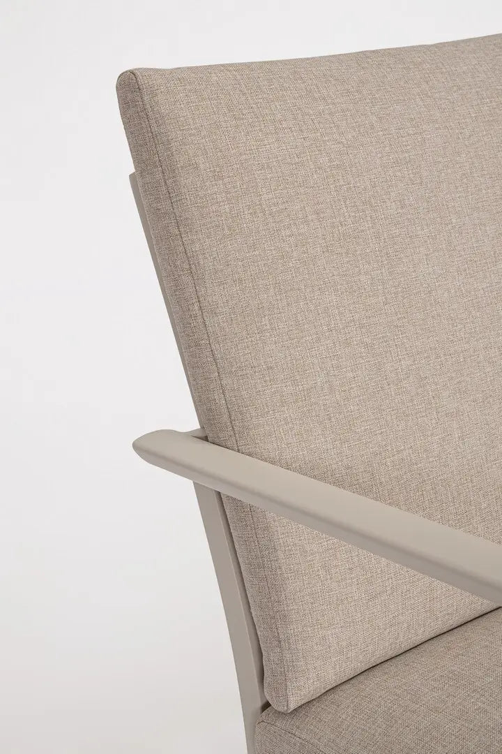 Bizzotto Sitzgruppe Konnor 4-tlg Rattin Beige Nahaufnahme Sessel Polster und Metallrahmen