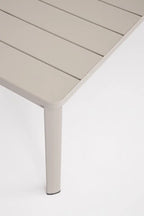 Bizzotto Sitzgruppe Konnor 4-tlg Rattin Beige Couchtisch Detailansicht Latten-Oberflaeche