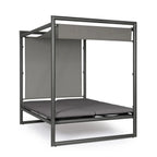 Bizzotto Daybed Konnor Anthrazit - modernes Gartenbett mit Dach und Seitenwänden