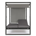 Bizzotto Daybed Konnor Anthrazit - Modernes Himmelbett mit Himmel und grauen Kissen