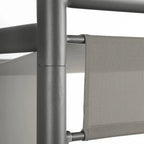 Bizzotto Daybed Konnor Anthrazit - Hochwertige Gartenliege mit grauem Textilbespann und Metallrahmen