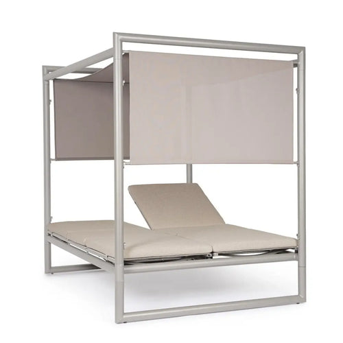 Bizzotto Daybed Konnor Rastin: Aluminium Himmelbett mit Sonnenschutz und komfortabler Liegefläche.
