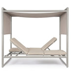 Bizzotto Daybed Konnor Rastin - Aluminium Gartenbett mit Dach und verstellbarem Liegebereich