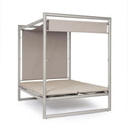 Bizzotto Daybed Konnor Rastin Aluminium - modernes Designerbett mit Himmel und Vorhängen