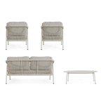 Bizzotto Gartenlounge Miravet - Moderne Outdoor Möbel Set mit Sessel, Sofa und Tisch