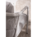 Bizzotto Gartenlounge Miravet Sessel Weiss Detailansicht Seilgeflecht und Metallrahmen