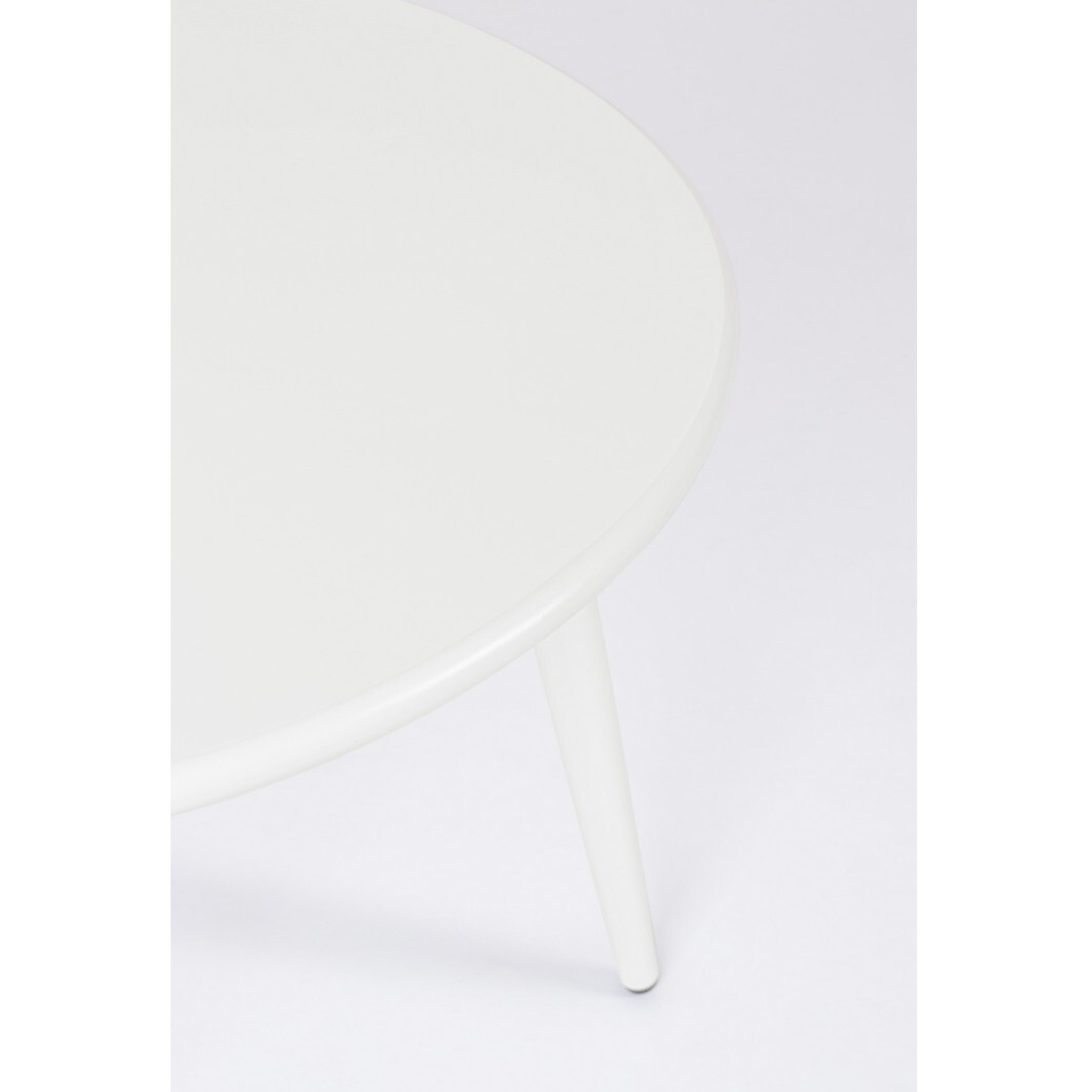 Bizzotto Lounge Nixie Couchtisch Weiss rund Detailansicht Tischplatte und Beine