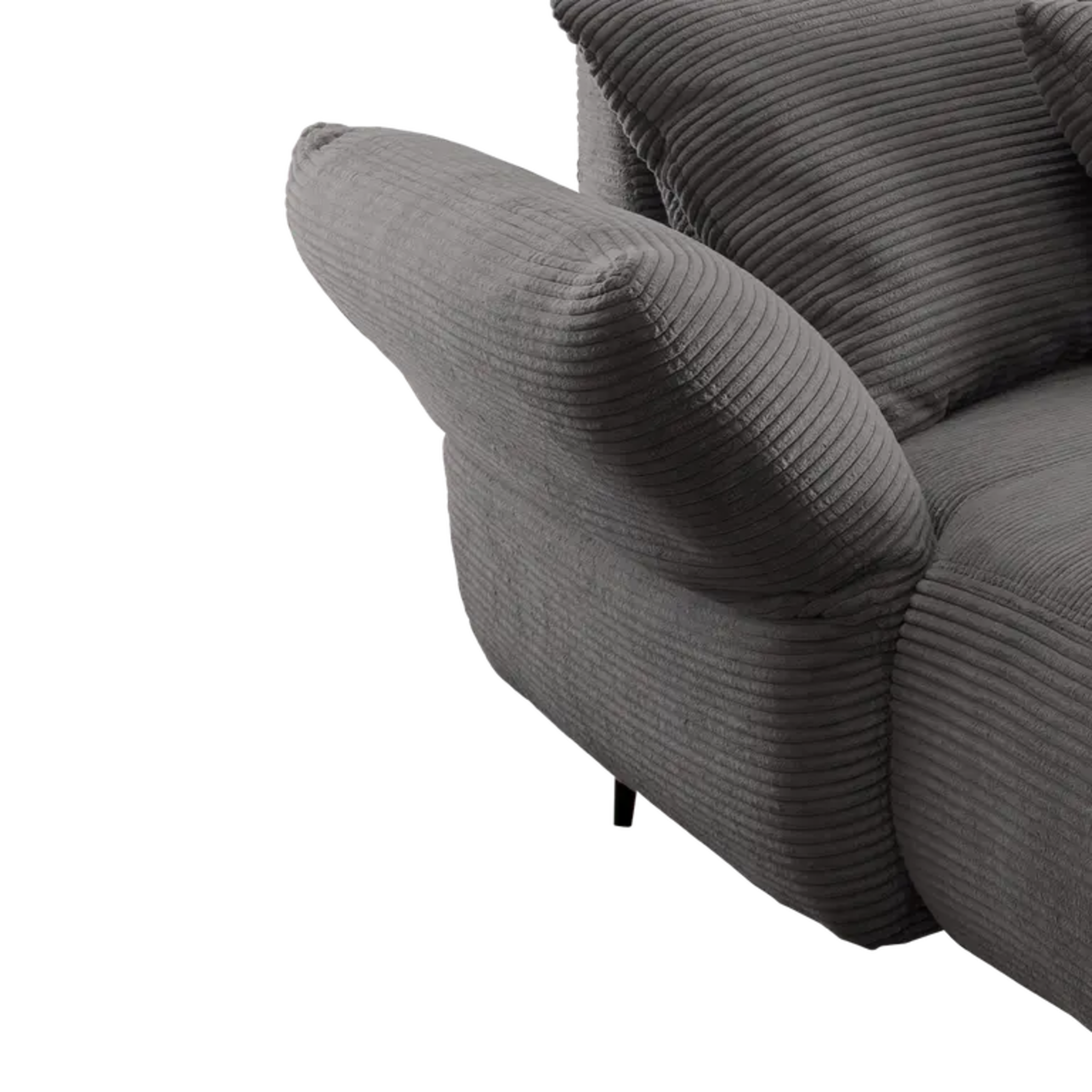 Ensemble canapé d'angle confortable en velours côtelé gris