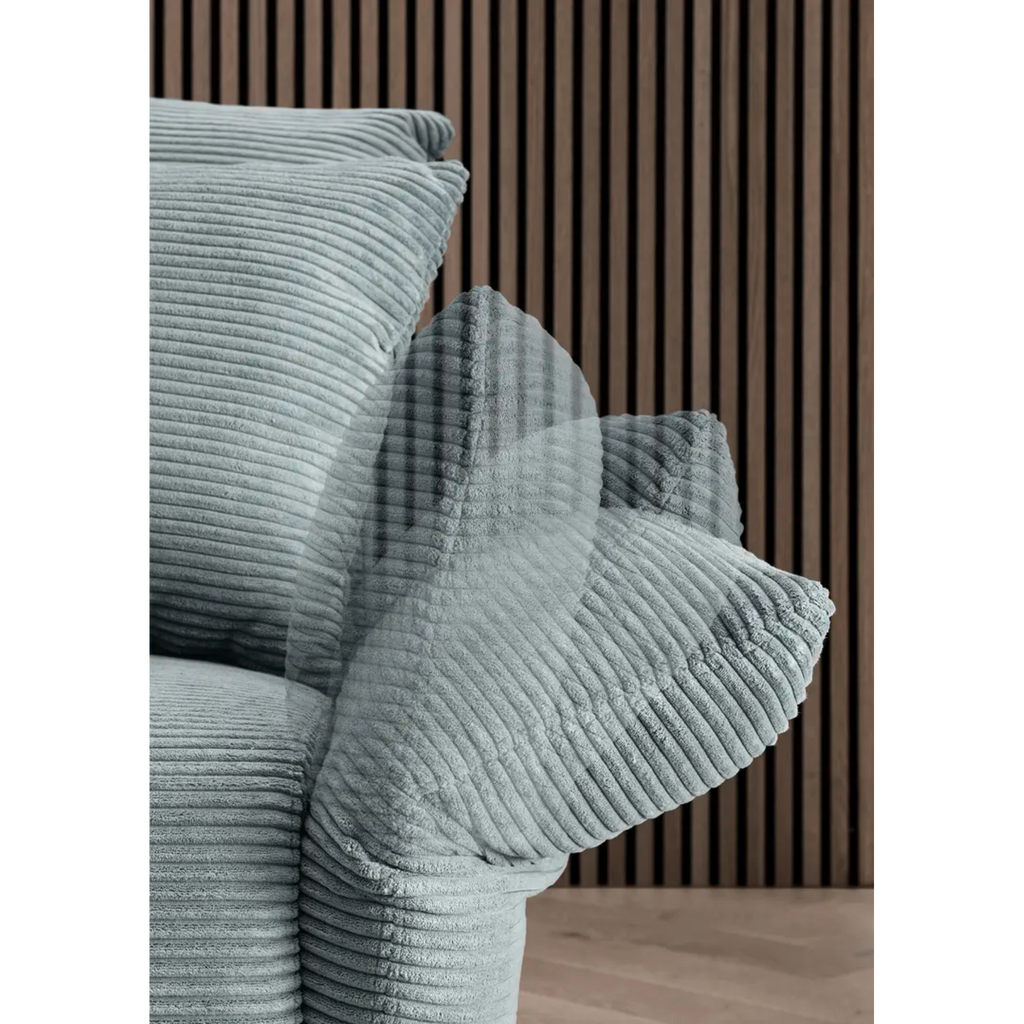 Ensemble canapé d'angle confortable en velours côtelé turquoise