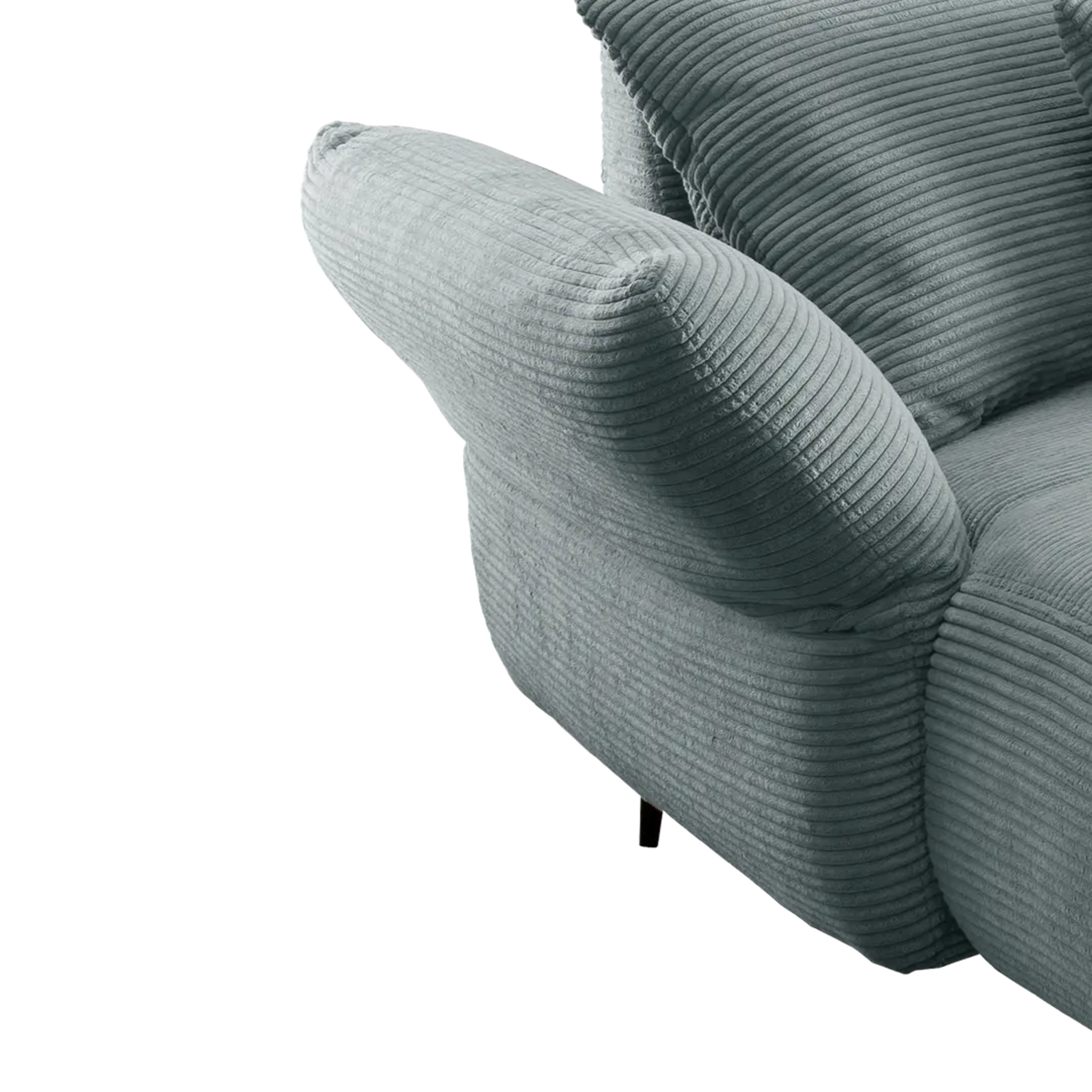 Ensemble canapé d'angle confortable en velours côtelé turquoise