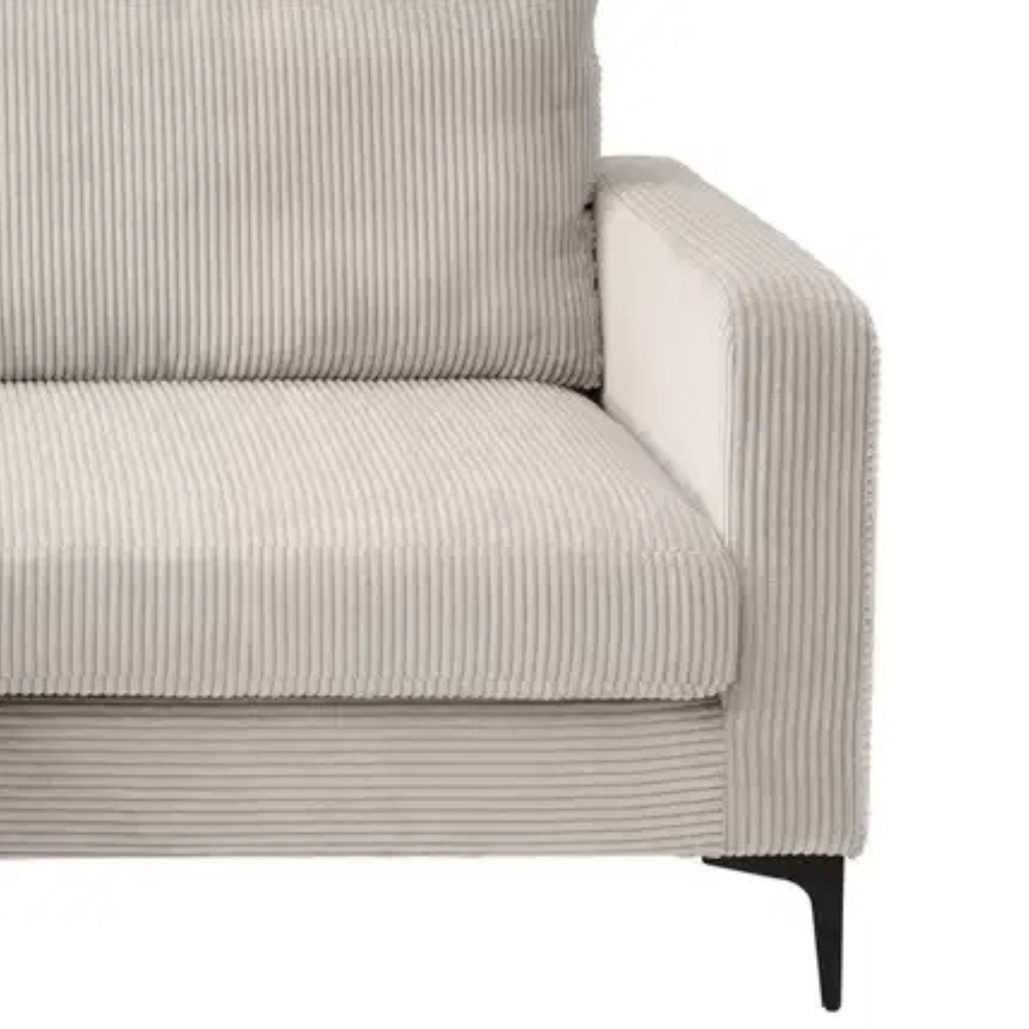 Canapé d'angle Eliza en velours côtelé beige