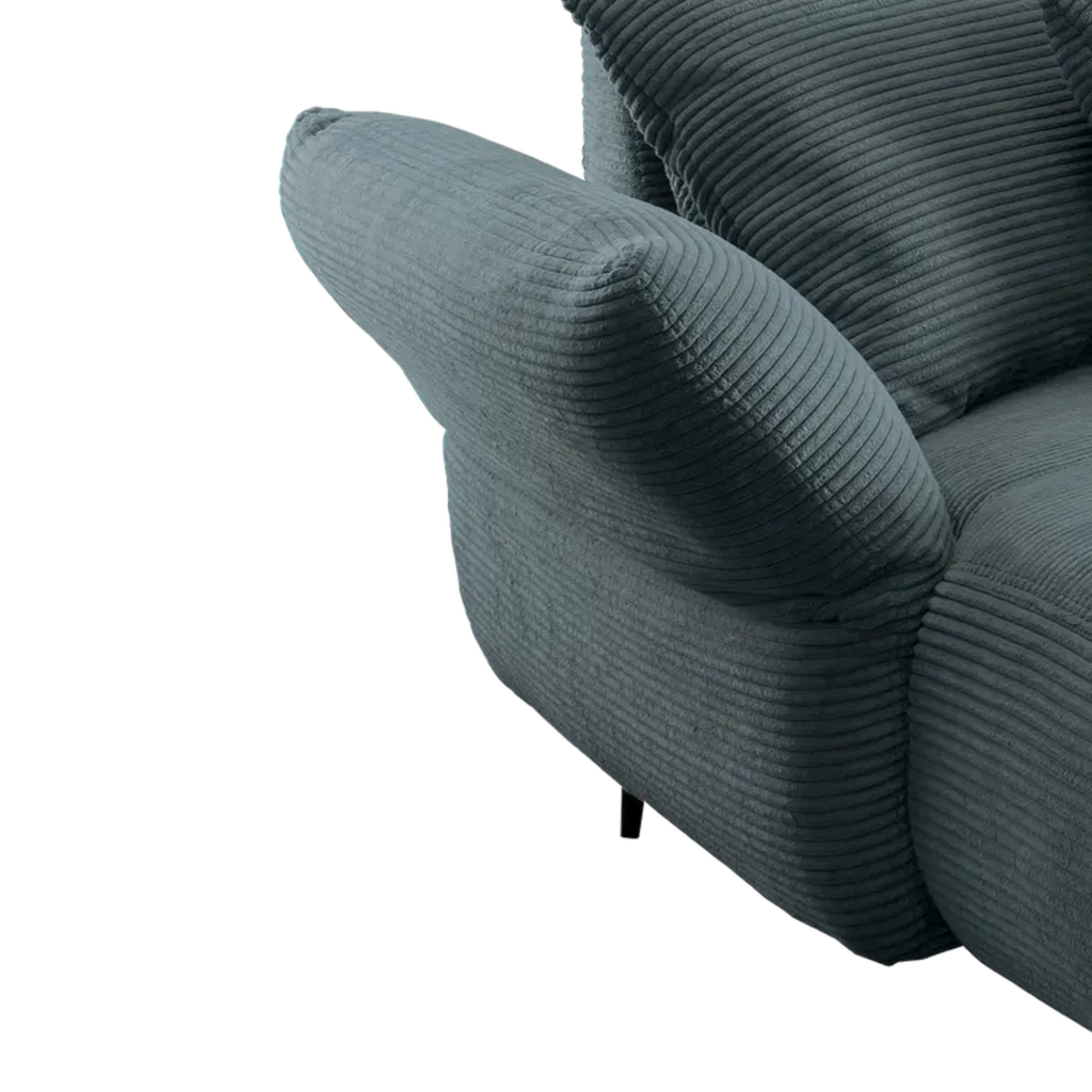 Kuschlige Eckpolstergruppe in Cord petrol