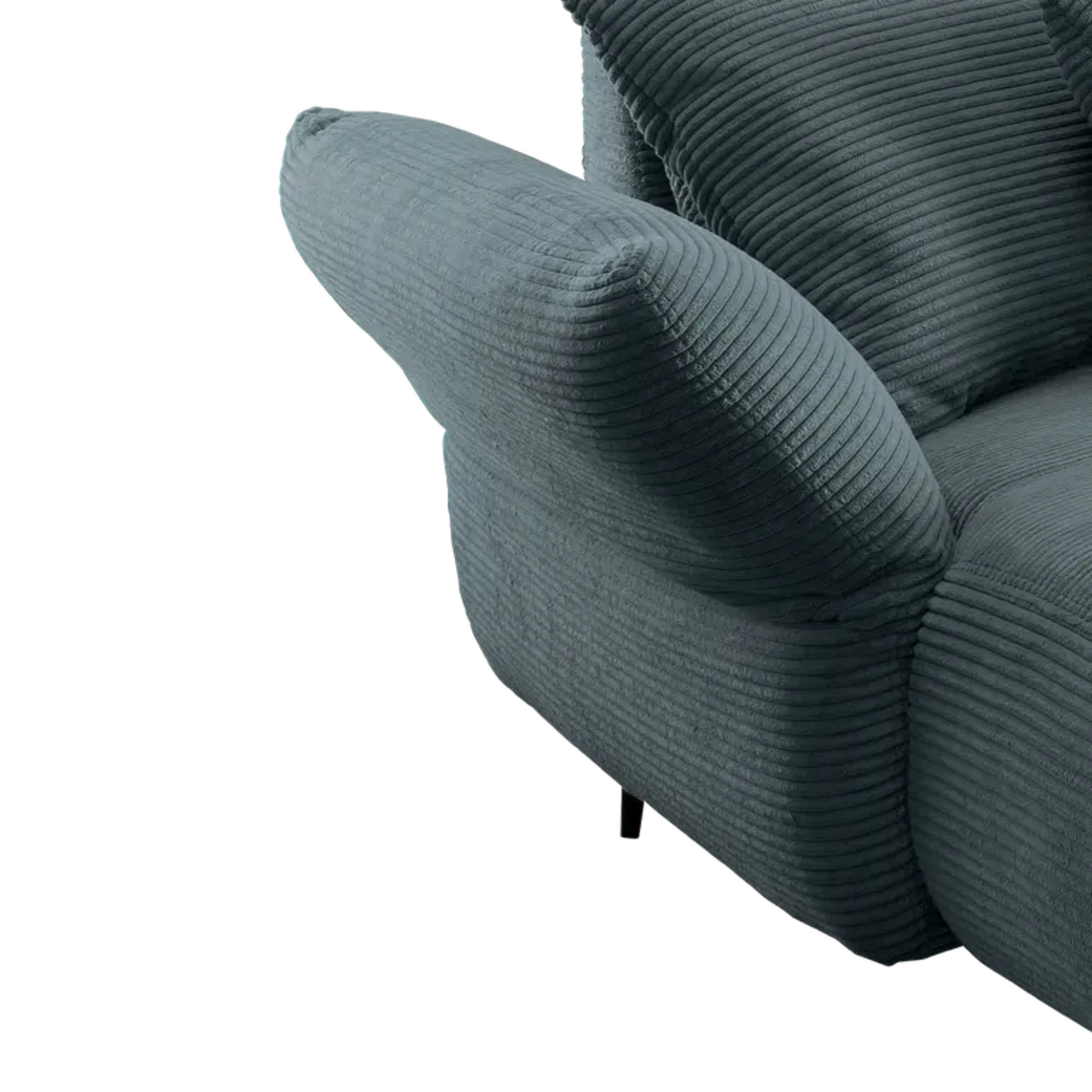 Ensemble canapé d'angle confortable en velours côtelé gris