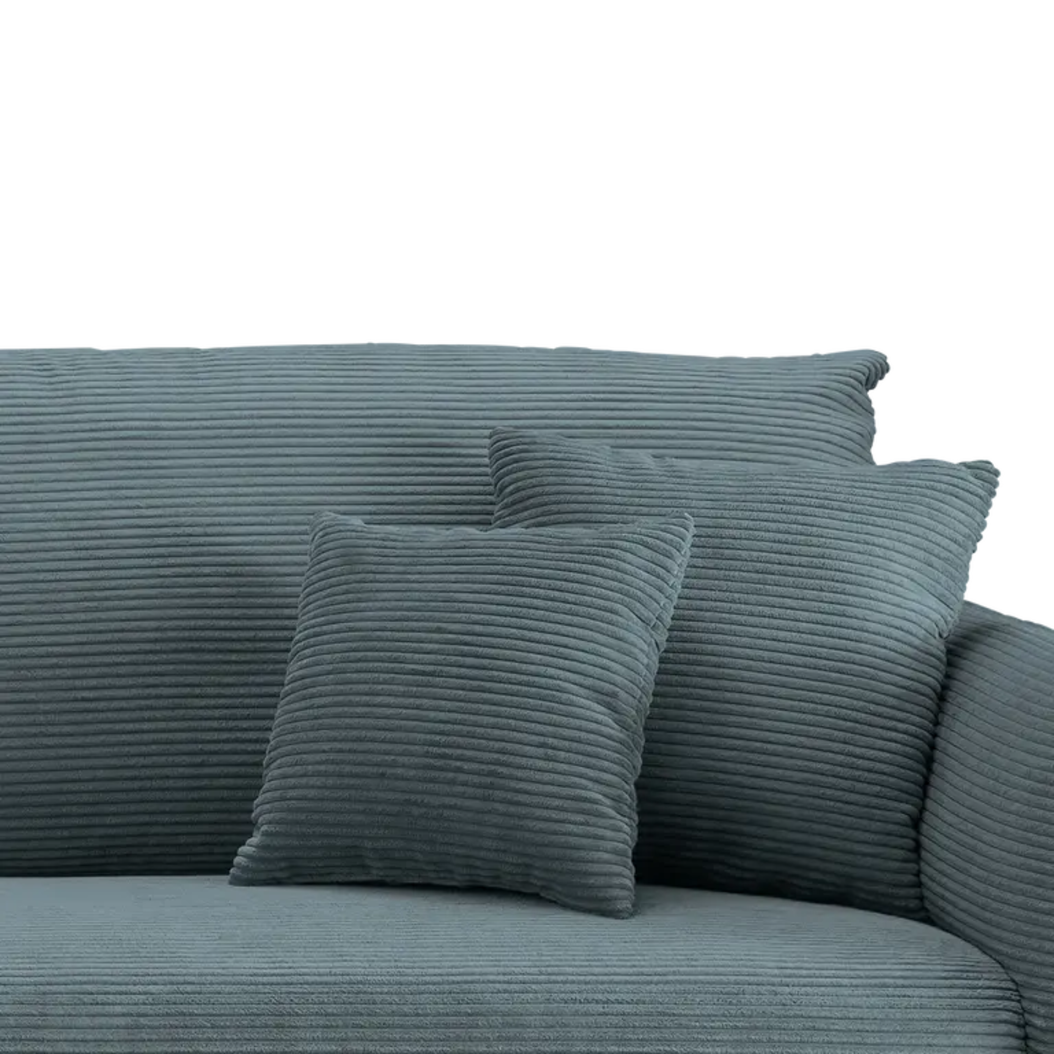 Ensemble canapé d'angle confortable en velours côtelé gris