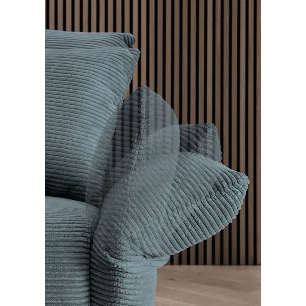 Kuschlige Eckpolstergruppe in Cord petrol