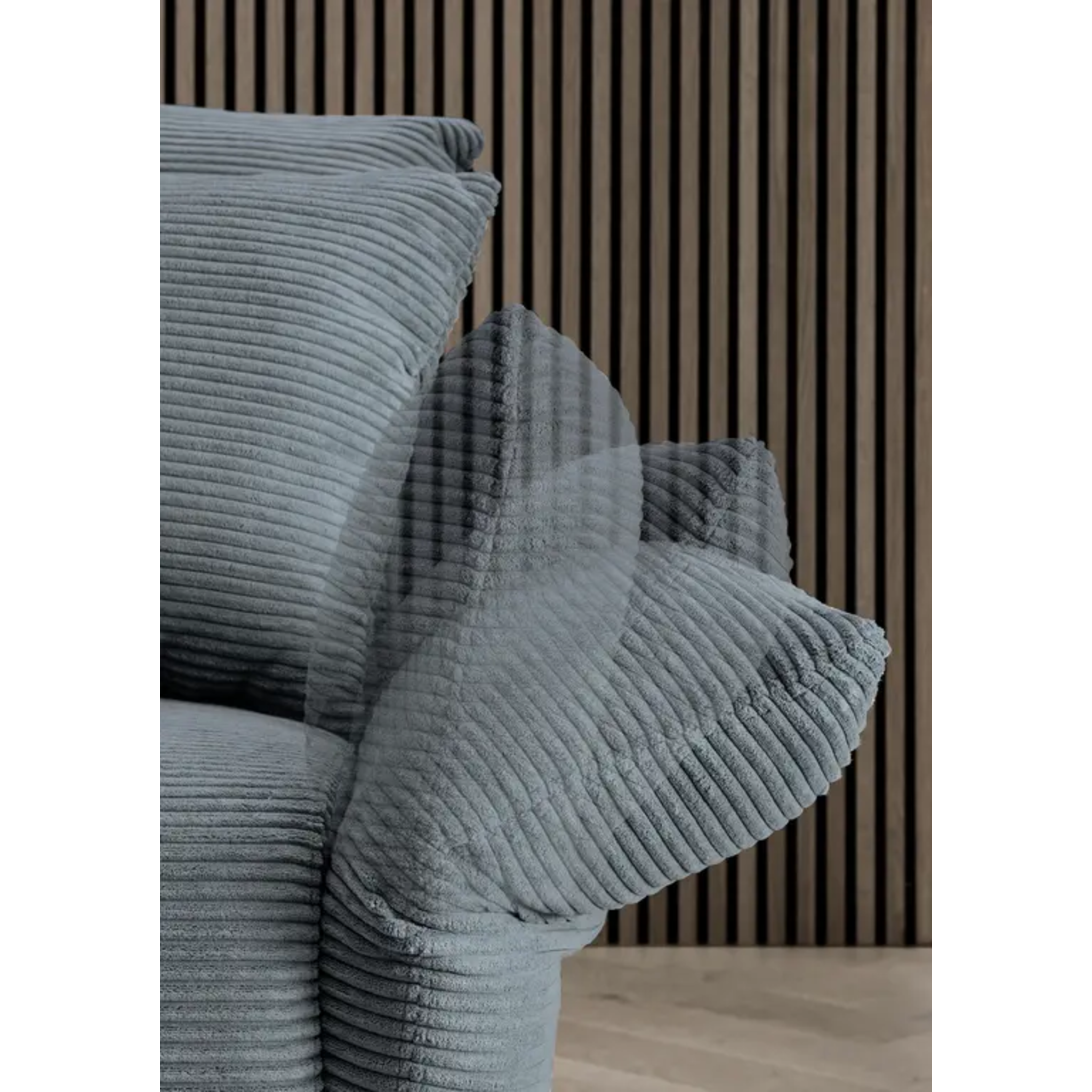 Ensemble canapé d'angle confortable en velours côtelé gris