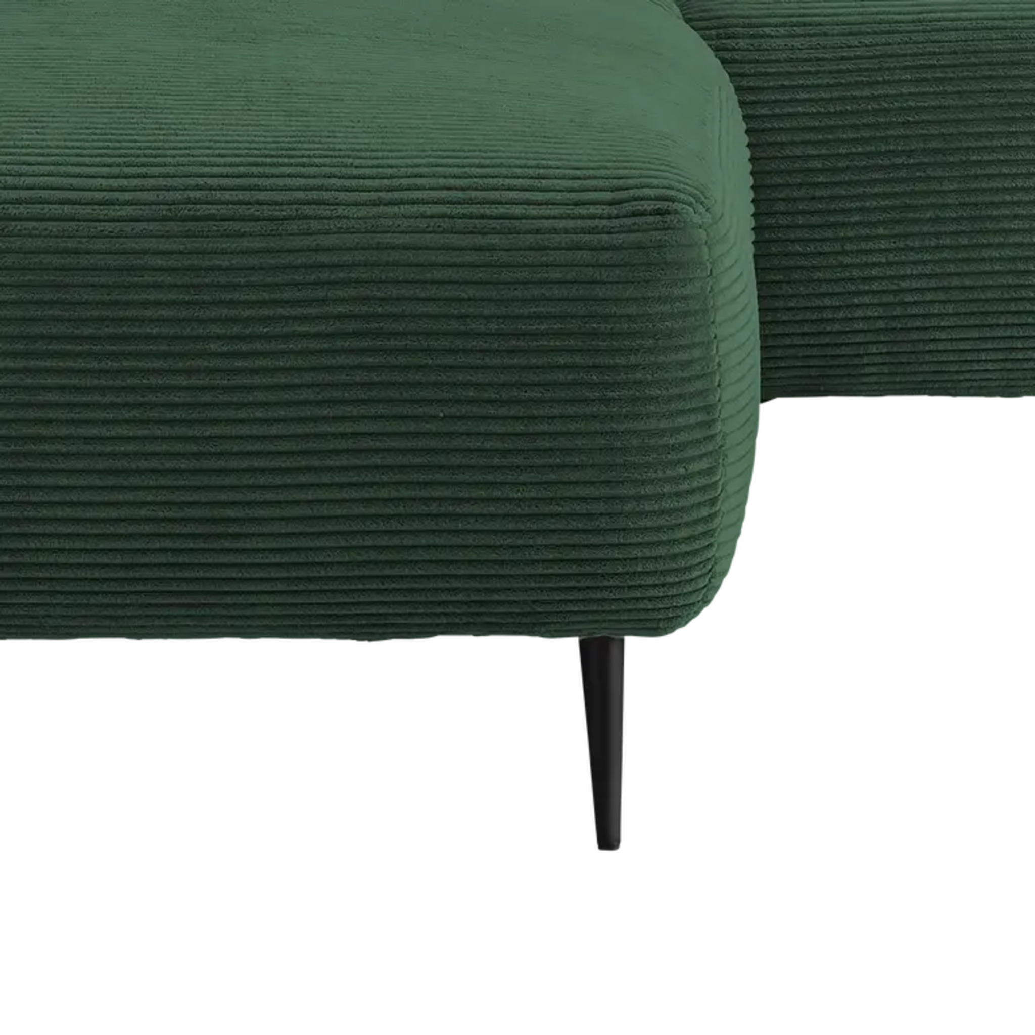 Ensemble canapé d'angle confortable en velours côtelé vert mousse