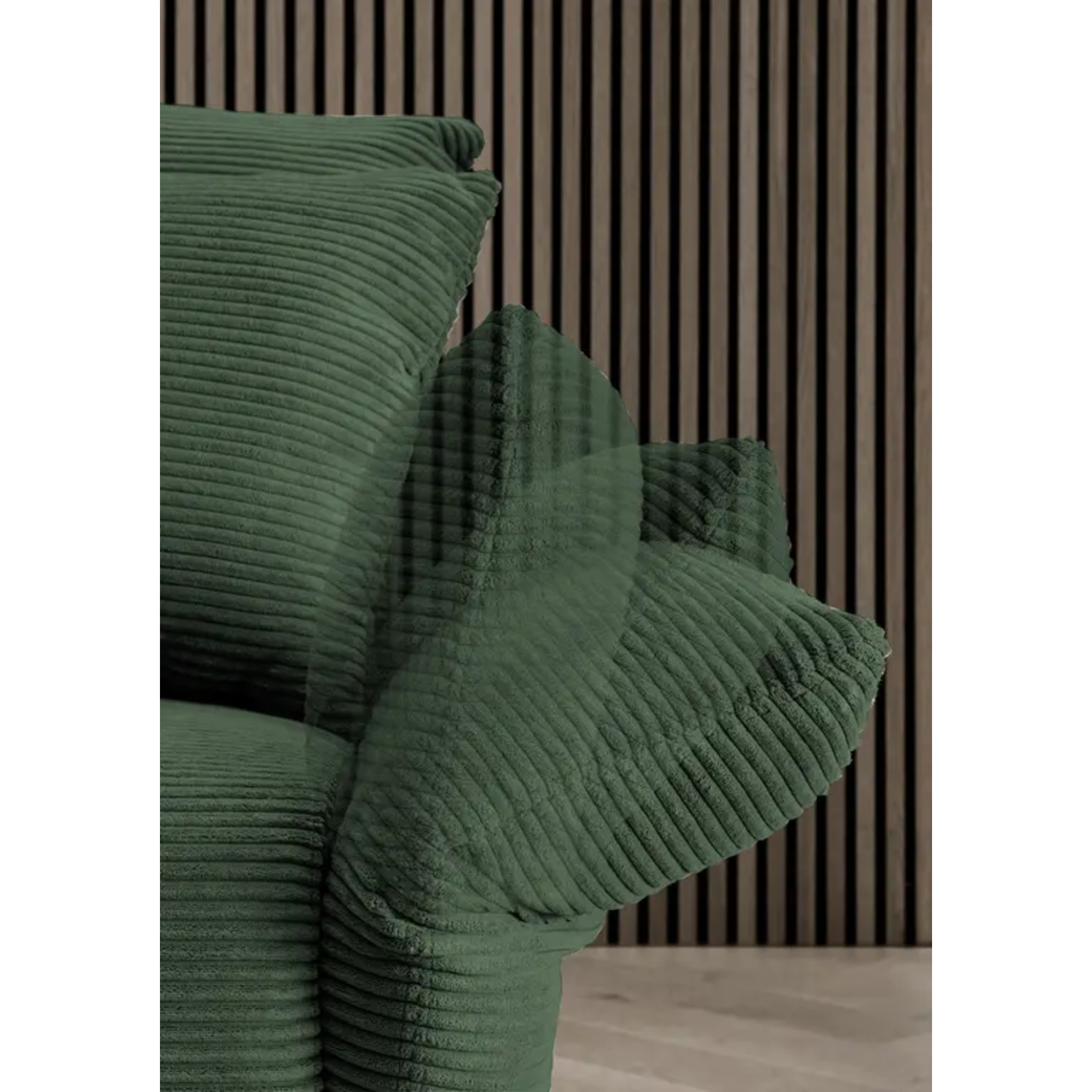 Ensemble canapé d'angle confortable en velours côtelé vert mousse