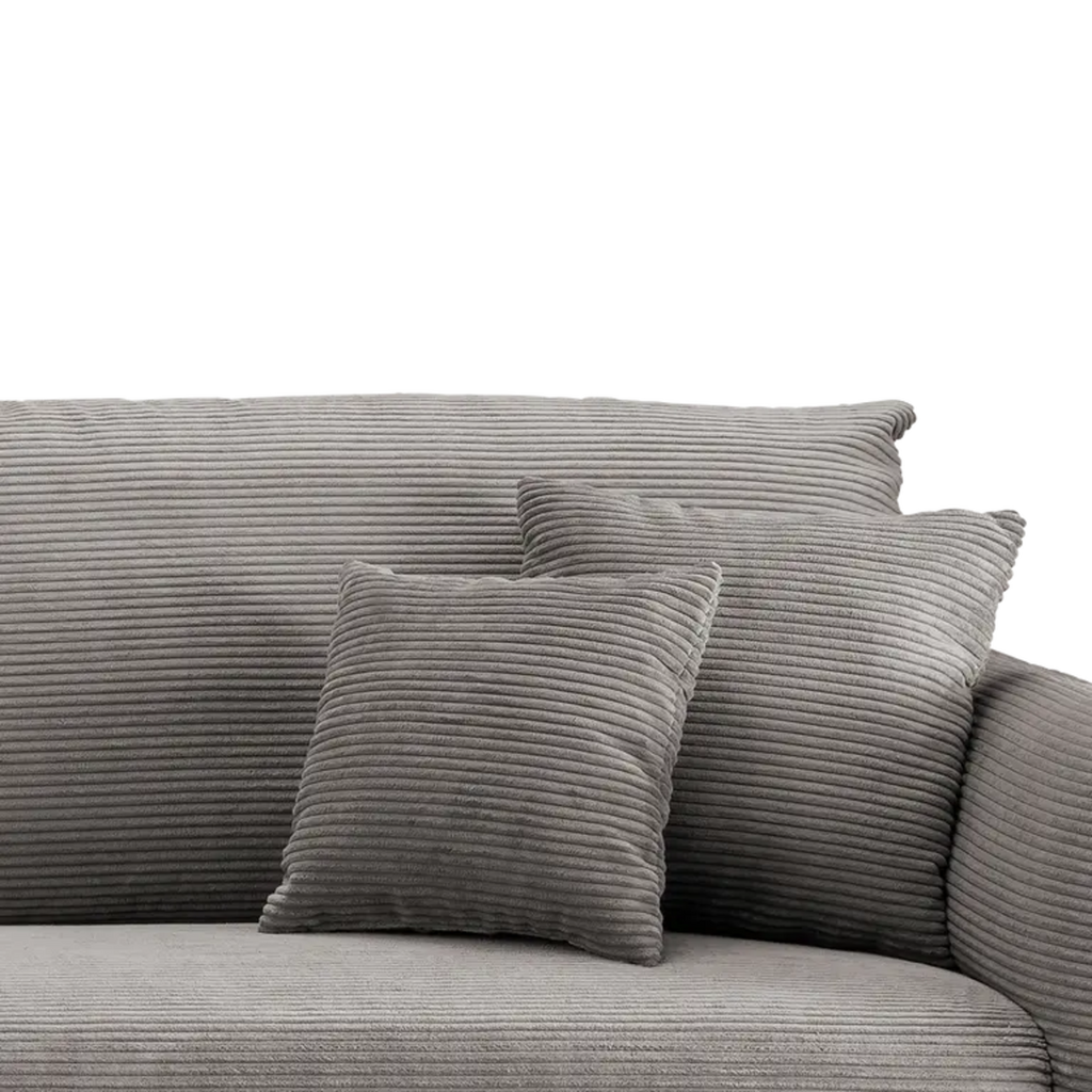 Kuschlige Eckpolstergruppe in Cord graubraun