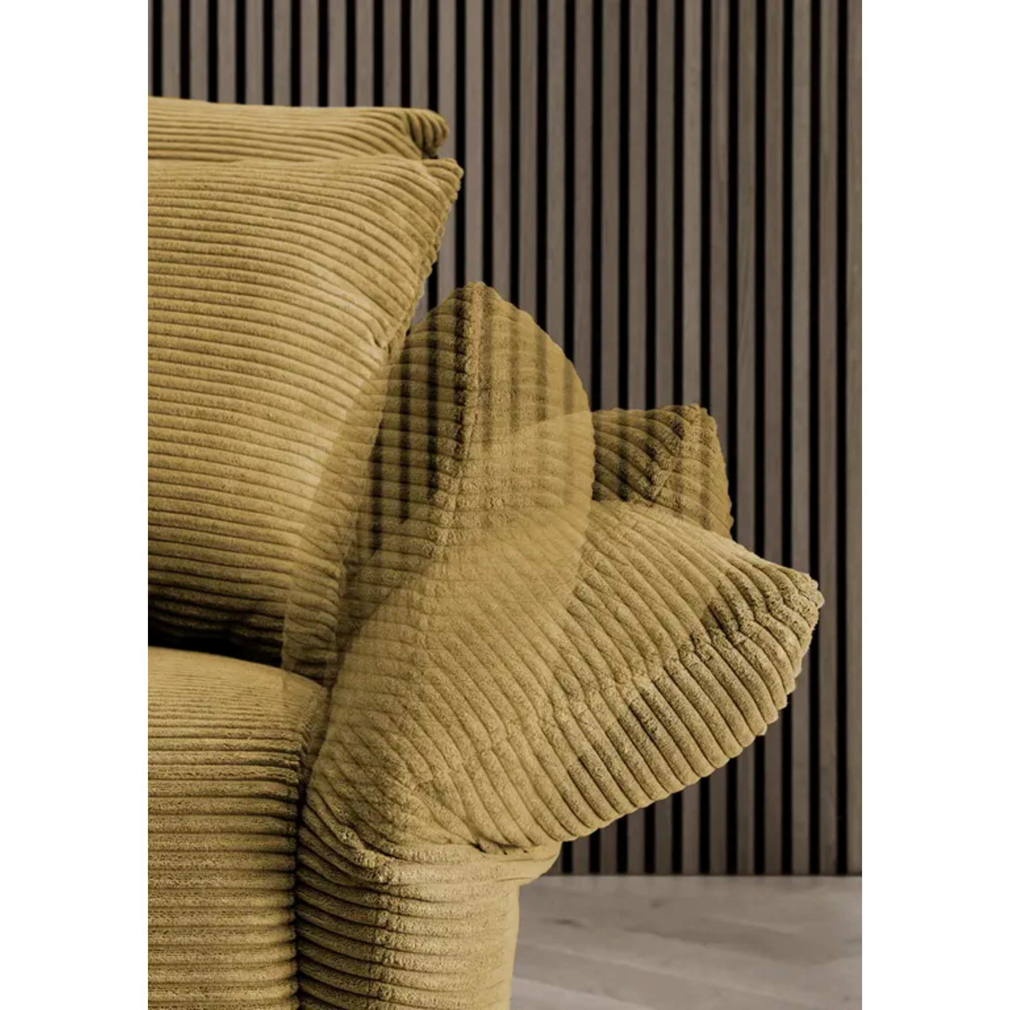 Ensemble canapé d'angle confortable en velours côtelé doré